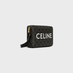 Medium Messenger Bag in Triomphe Canvas with Celine Print