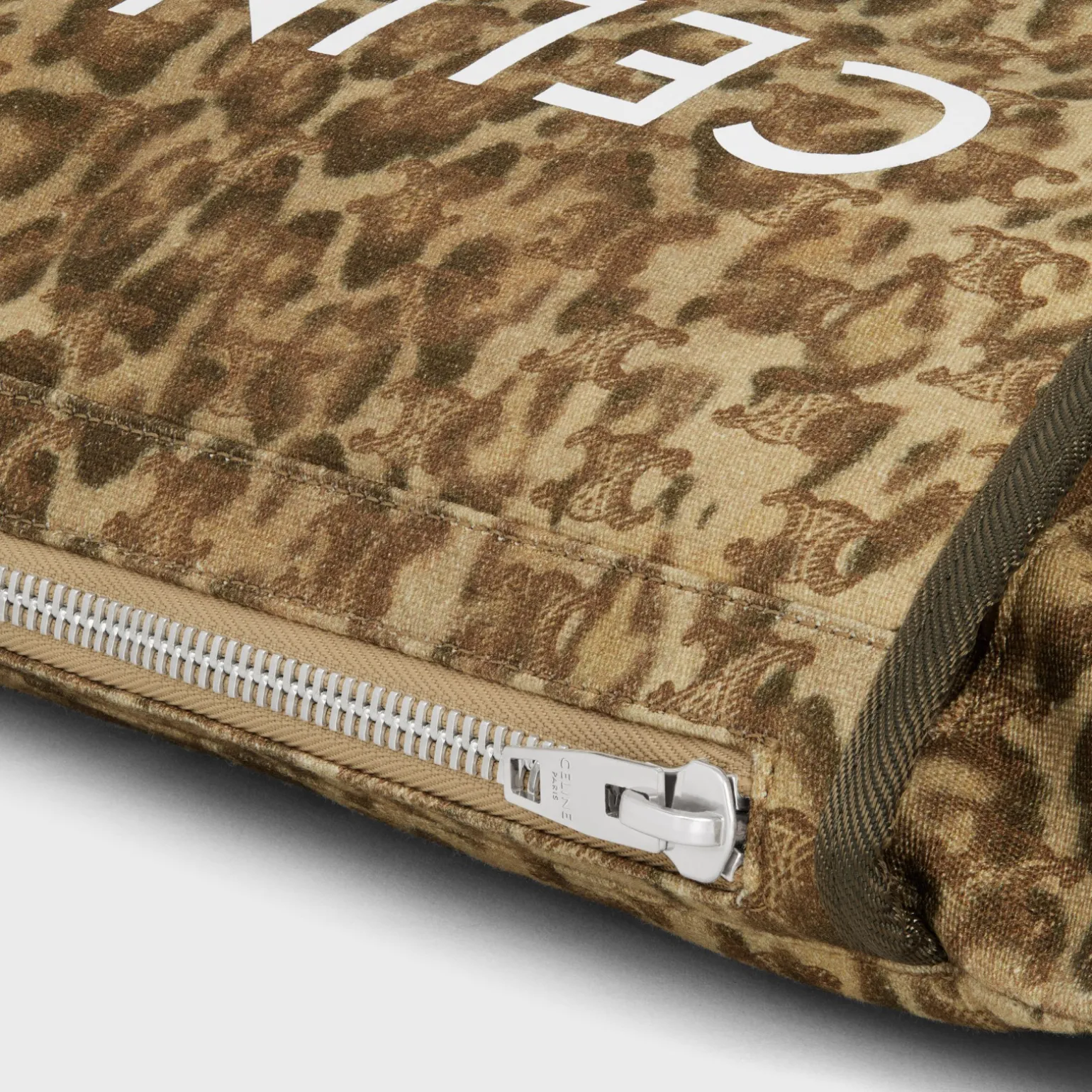 MEDIUM MESSENGER TREKKING in Textile with triomphe leopard print and Celine print