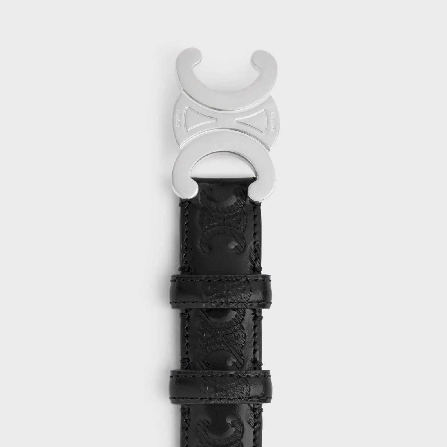 Medium 25MM Calfskin With Triomphe Embosse BLACK