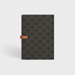 MEDIUM NOTEBOOK COVER IN TRIOMPHE CANVAS AND CALFSKIN