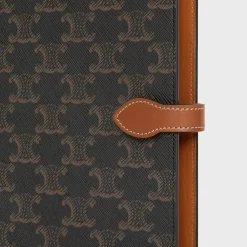 MEDIUM NOTEBOOK COVER IN TRIOMPHE CANVAS AND CALFSKIN