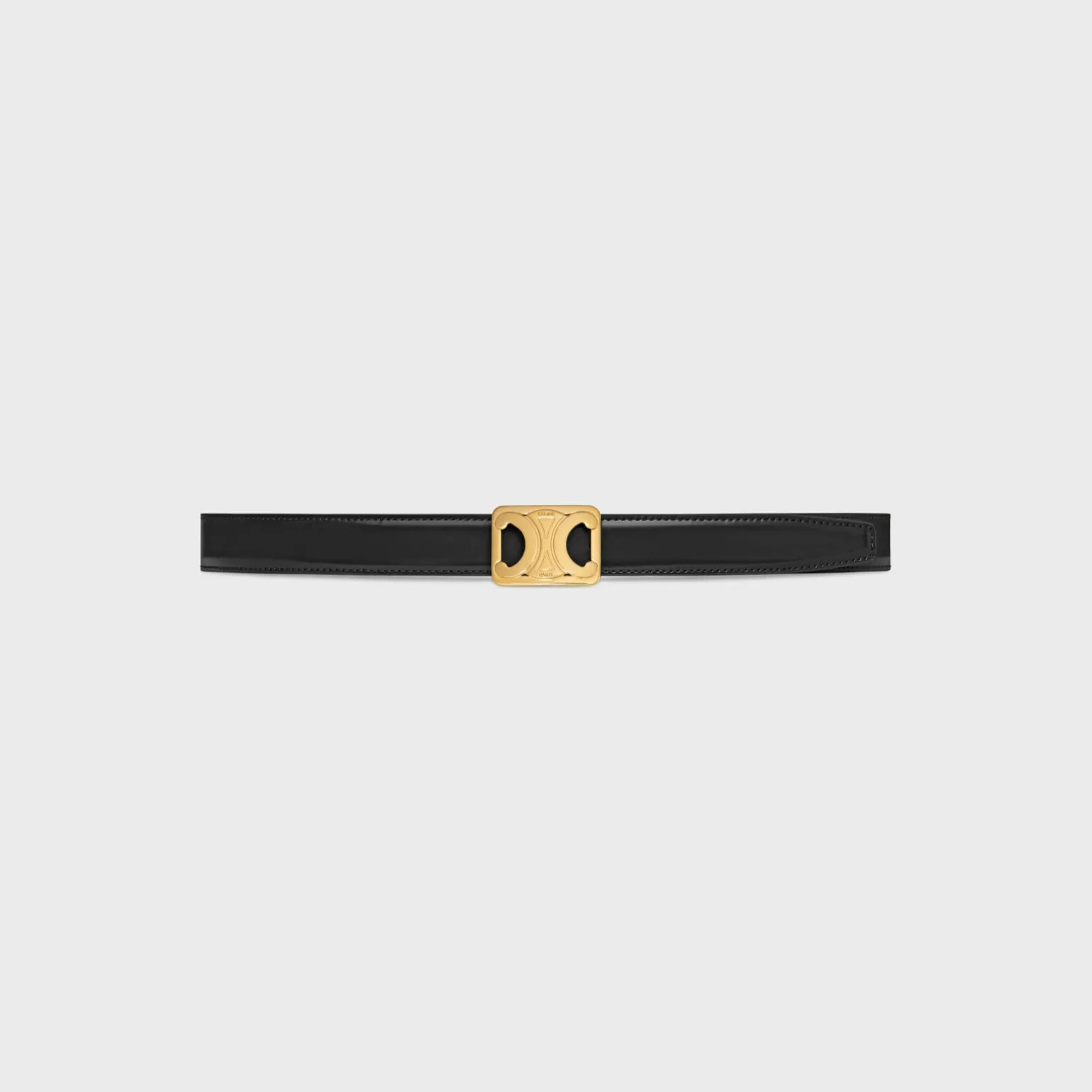 MEDIUM REVERSIBLE FRAMED TRIOMPHE BELT in TAURILLON AND LIZARD EMBOSSED CALFSKIN