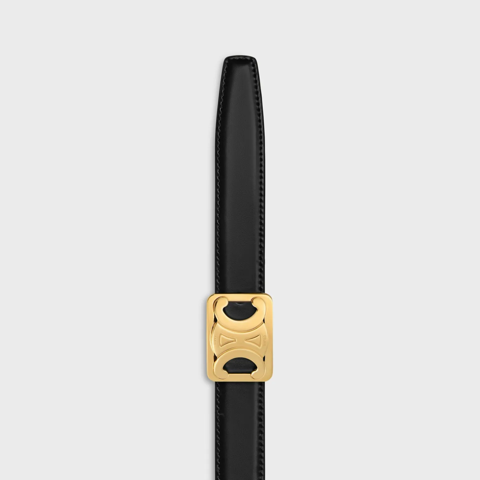 MEDIUM REVERSIBLE FRAMED TRIOMPHE BELT in TAURILLON AND LIZARD EMBOSSED CALFSKIN
