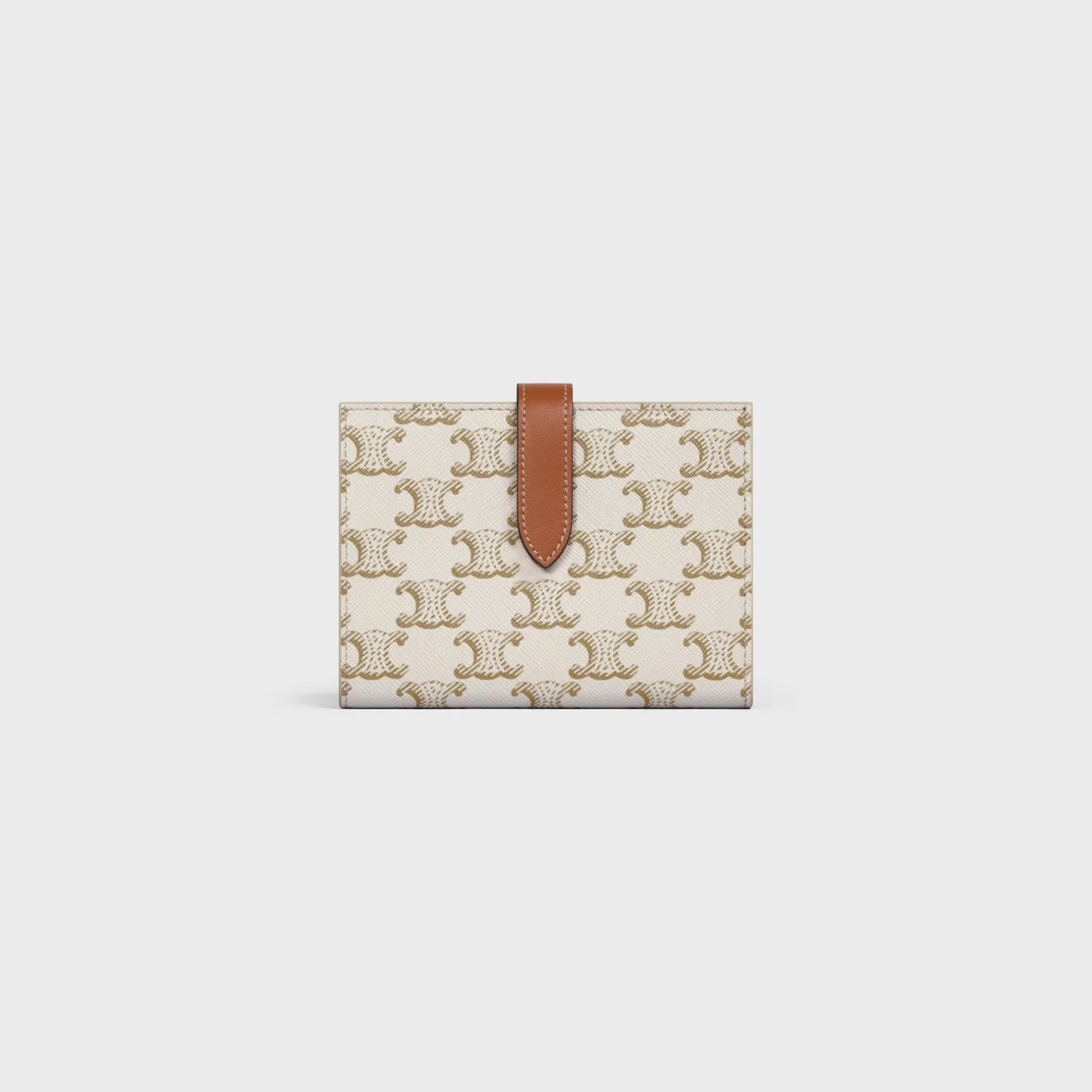 Medium strap wallet in Triomphe Canvas and Lambskin