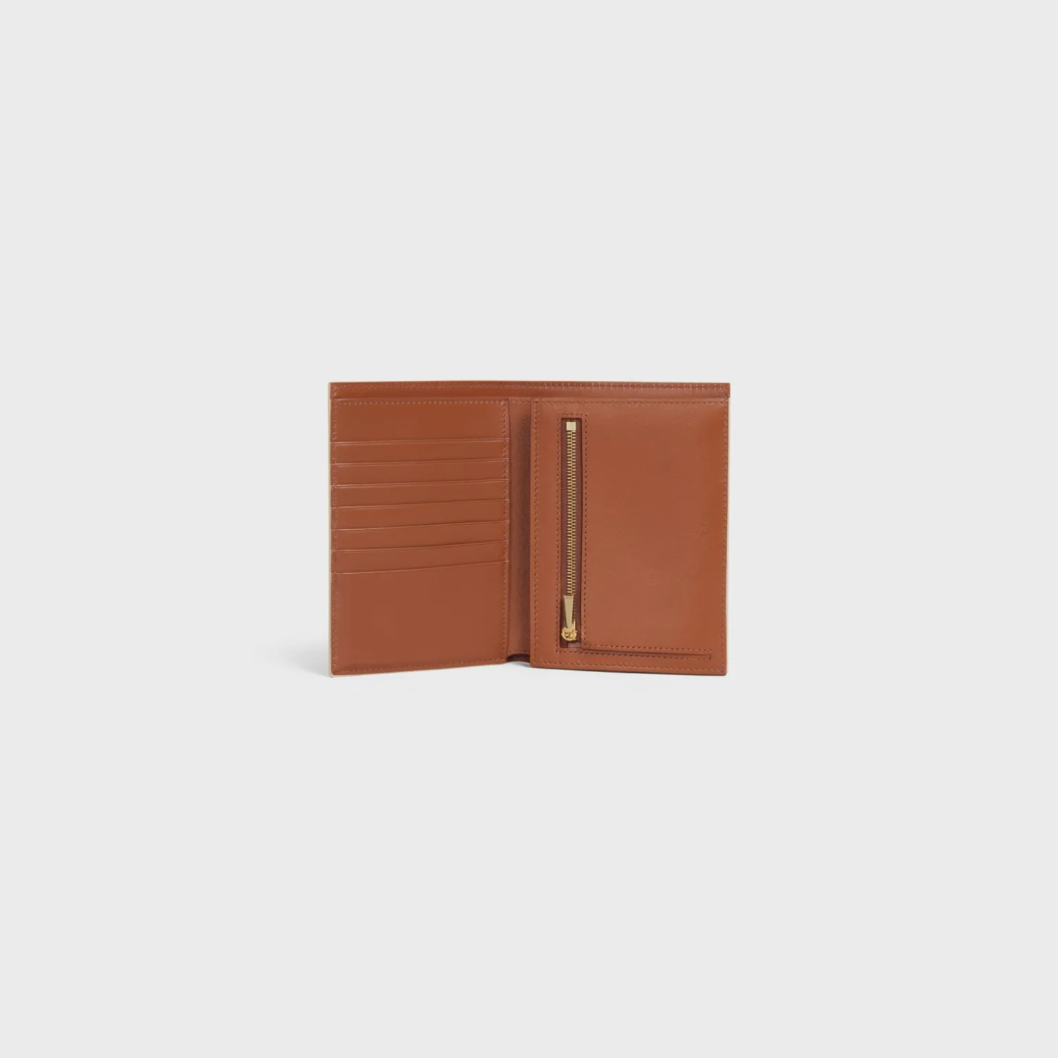 Medium strap wallet in Triomphe Canvas and Lambskin