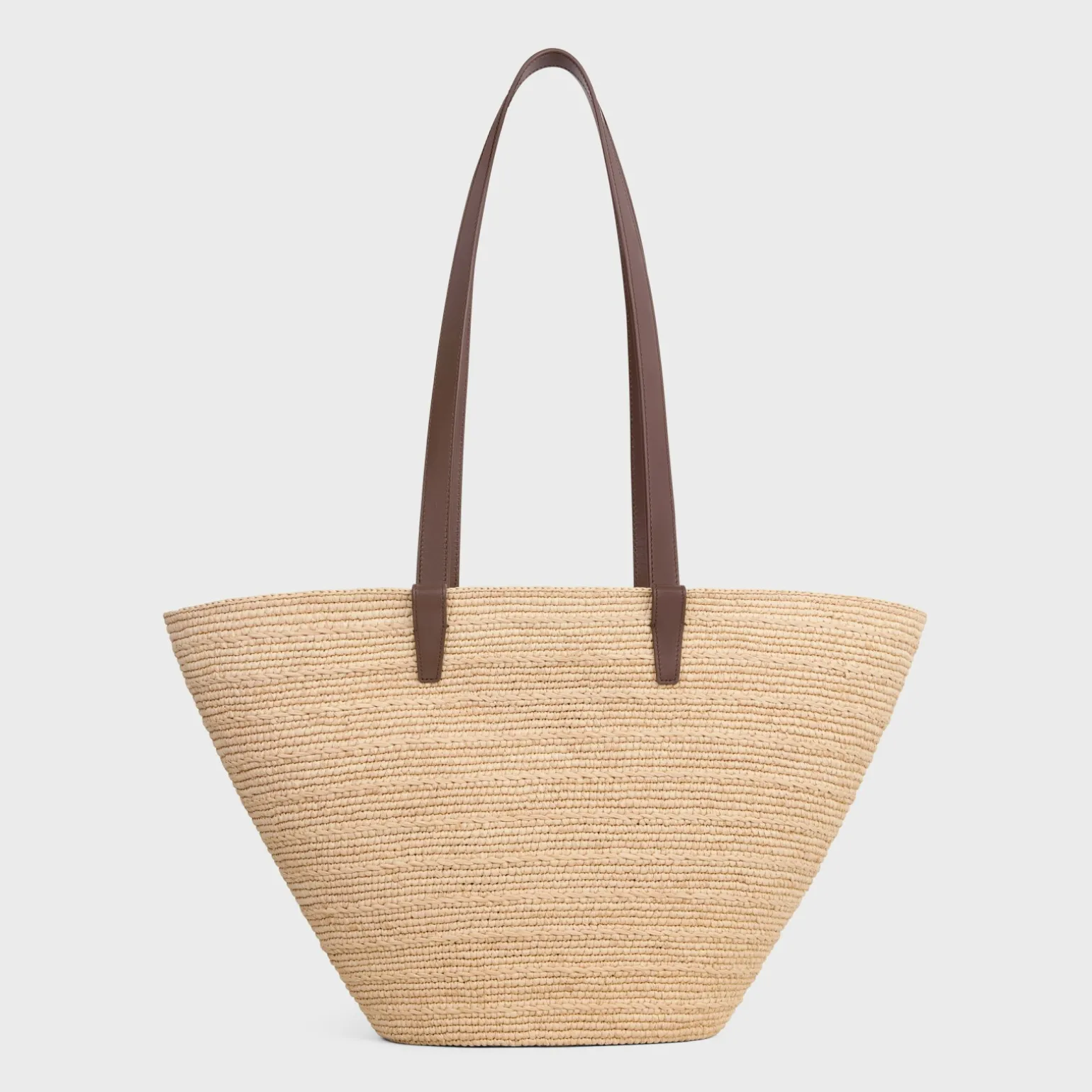 MEDIUM SUPPLE CELINE CLASSIC PANIER in Raffia and calfskin