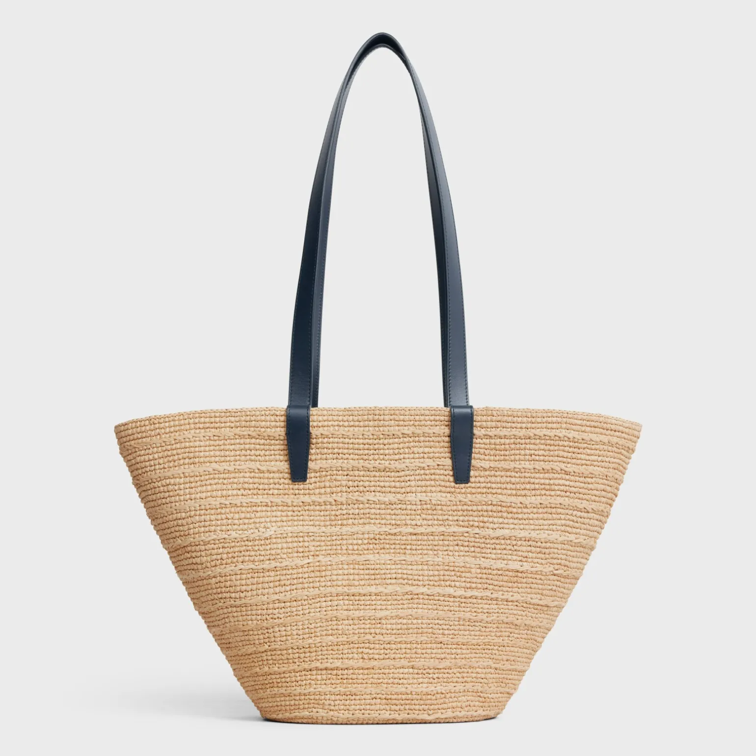 MEDIUM SUPPLE CELINE CLASSIC PANIER in Raffia and calfskin