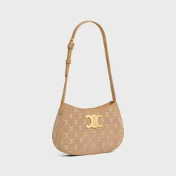 MEDIUM TILLY BAG in SUEDE CALFSKIN WITH TRIOMPHE STRASS