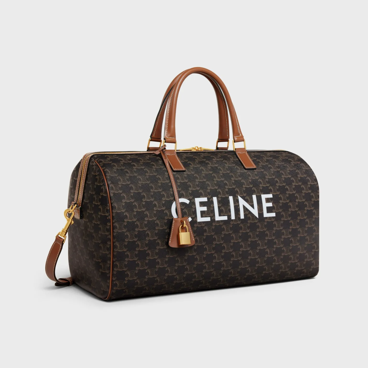 Medium Travel Bag in Triomphe Canvas with Celine Print