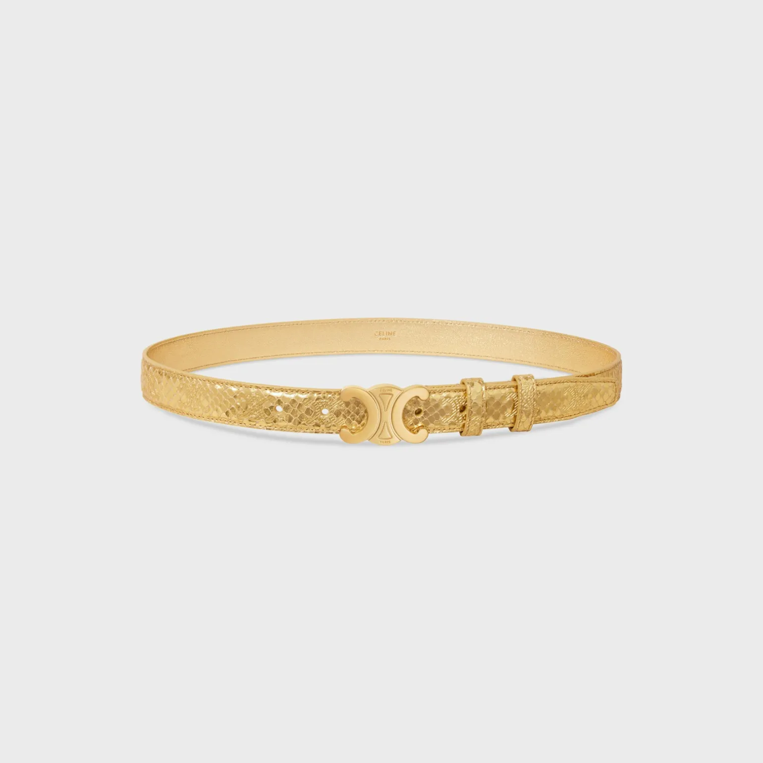 Medium Triomphe Belt in PYTHON EFFECT CALFSKIN WITH TRIOMPHE