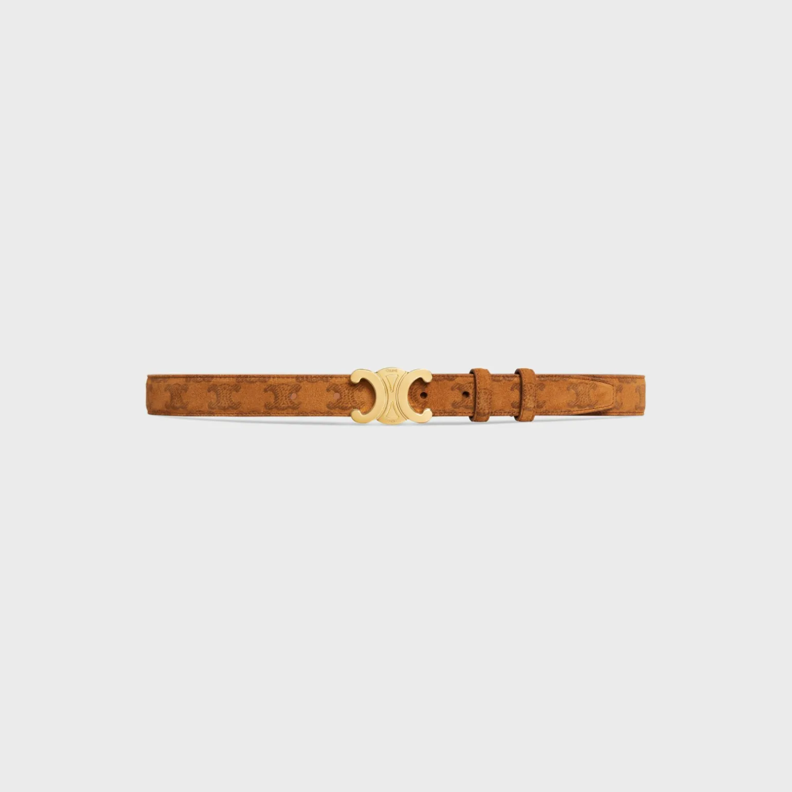 Medium Triomphe Belt in Suede calfskin with triomphe
