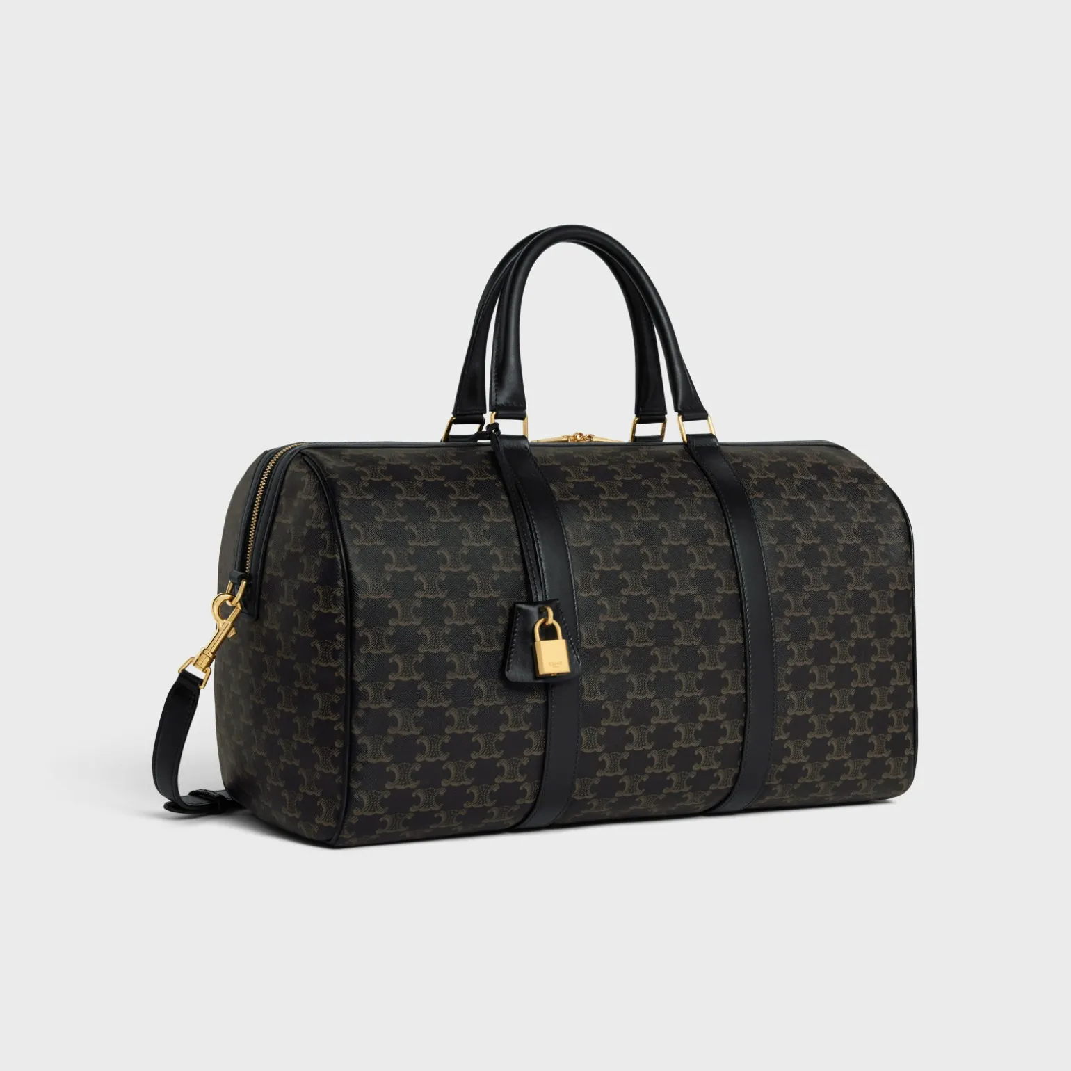 Medium Voyage Triomphe Canvas & Calfskin BLACK