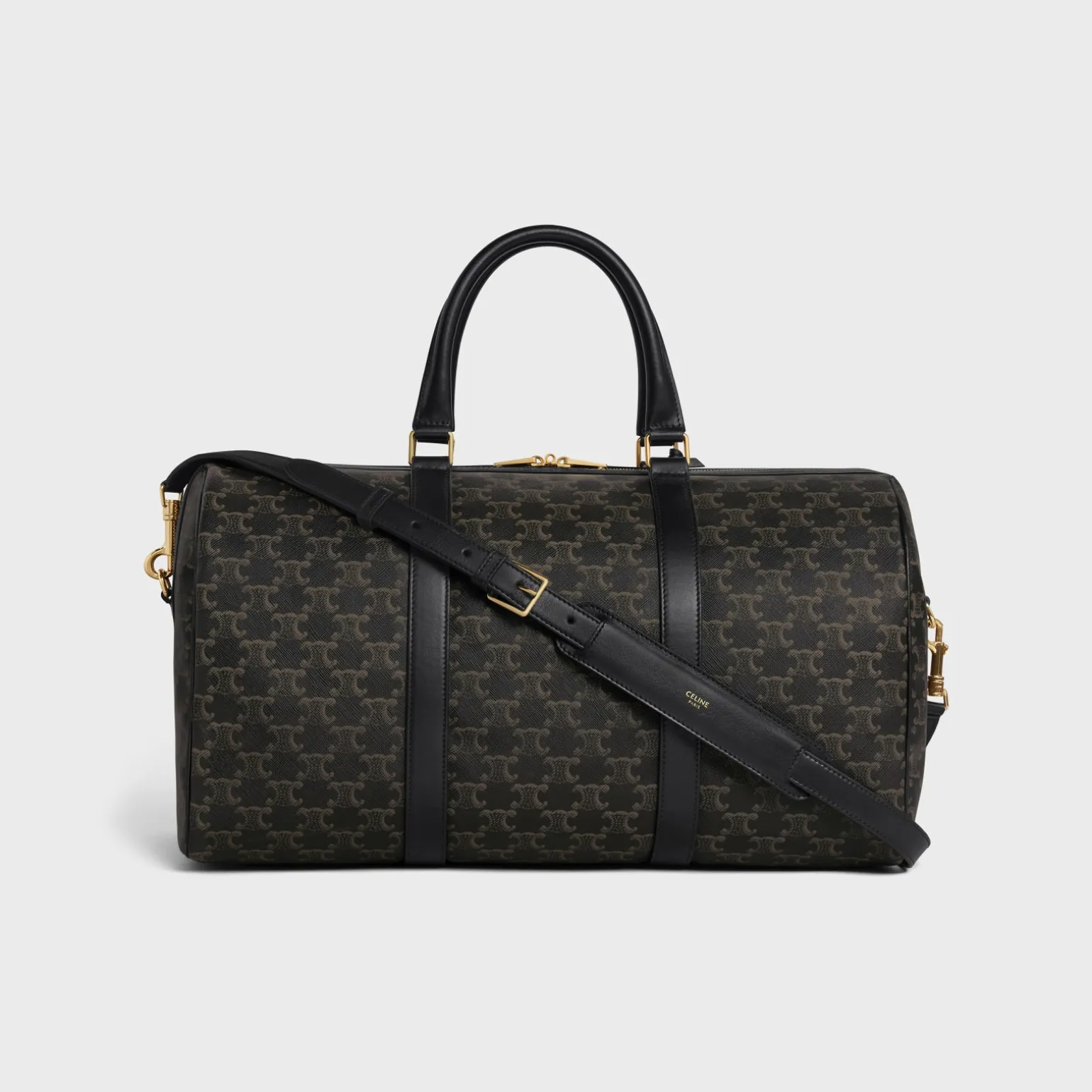 Medium Voyage Triomphe Canvas & Calfskin BLACK