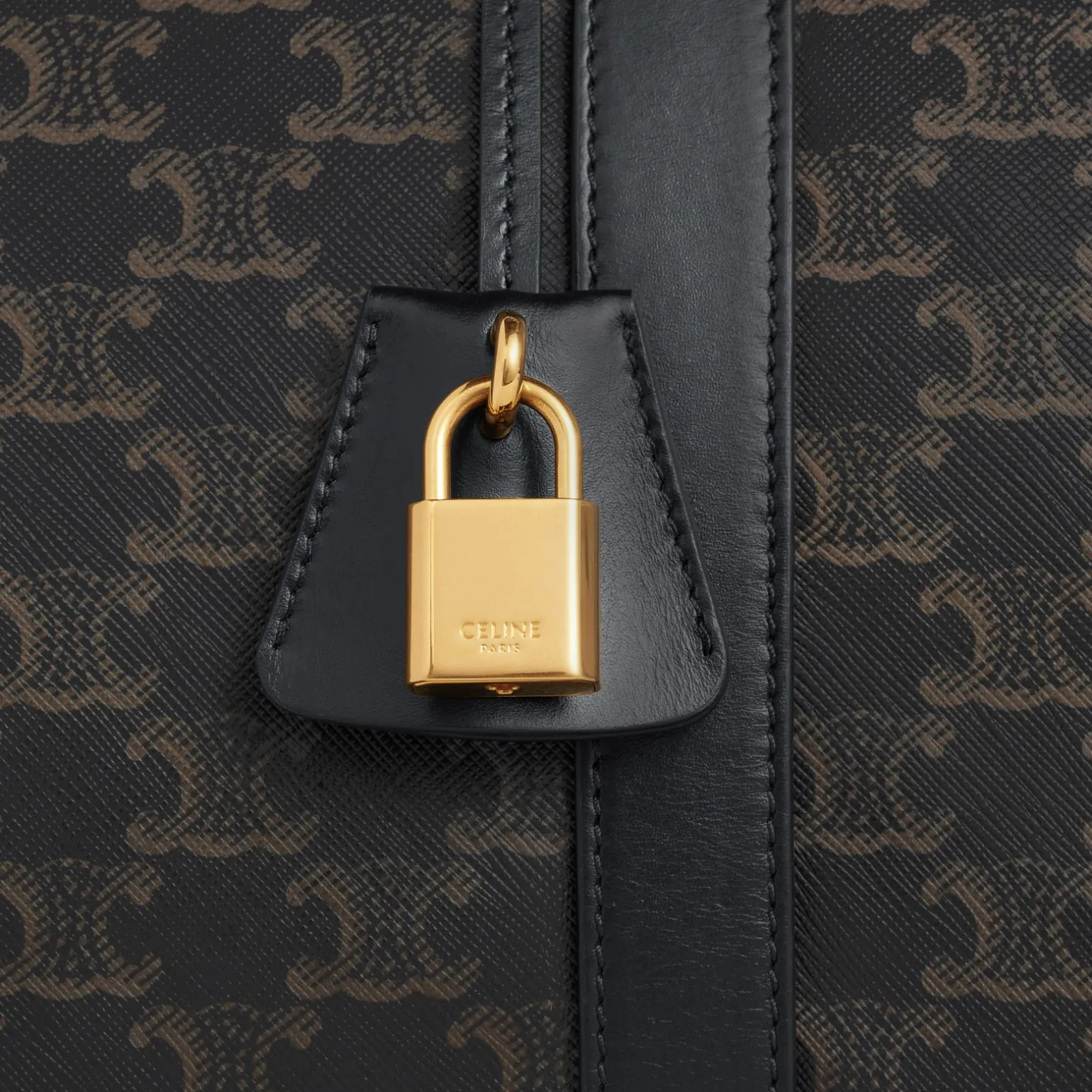 Medium Voyage Triomphe Canvas & Calfskin BLACK