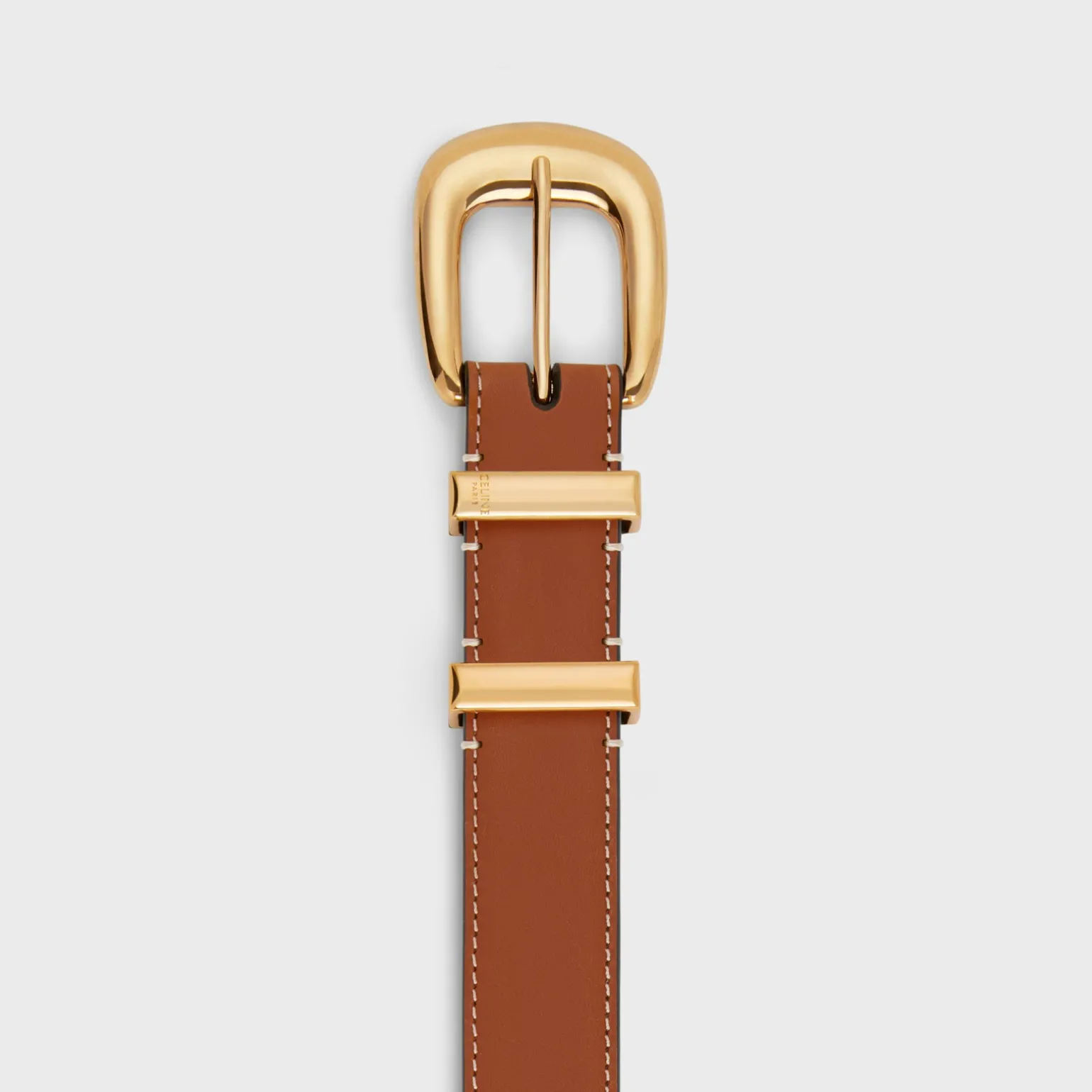 MEDIUM WESTERN BELT in Natural Calfskin