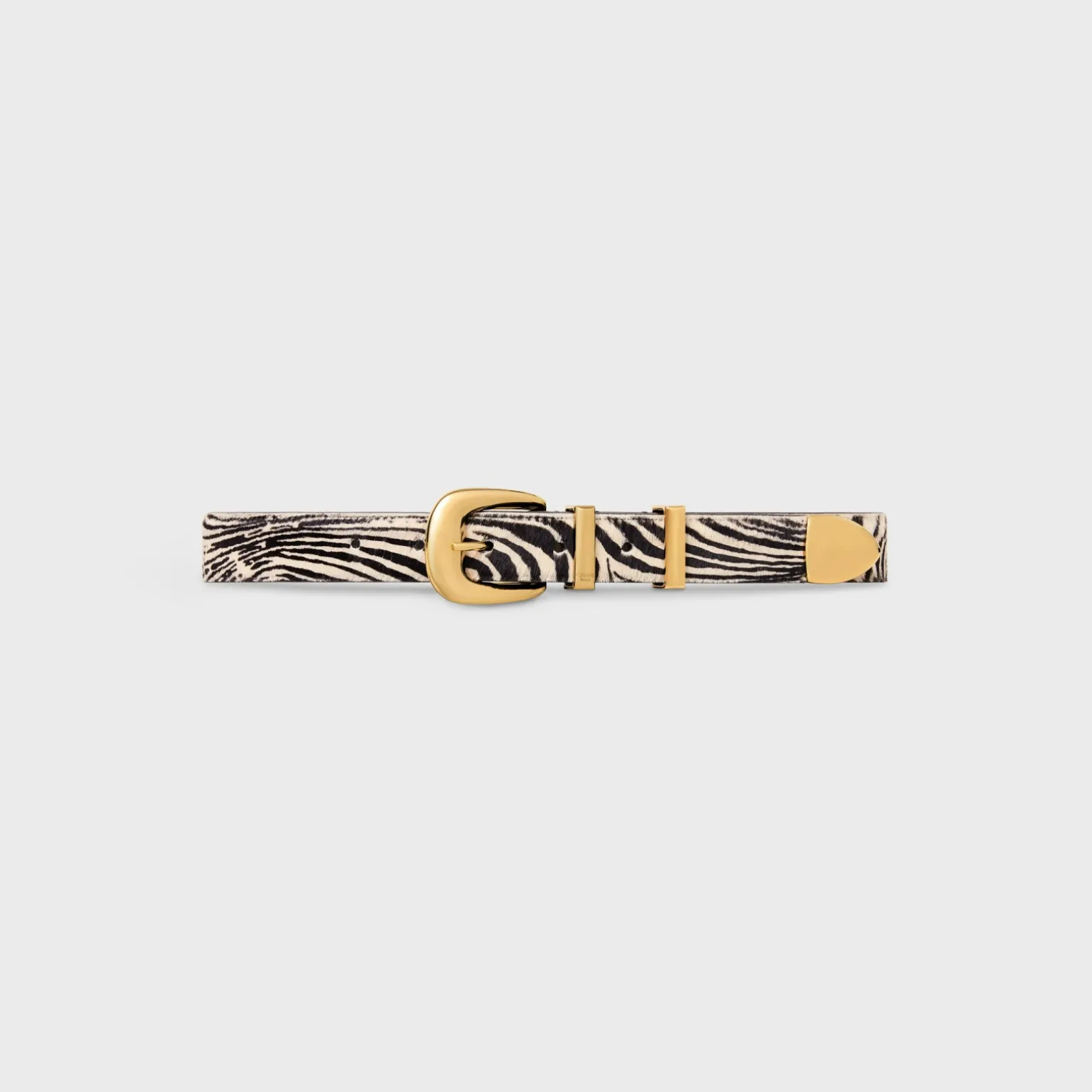 MEDIUM WESTERN BELT in ZEBRA PRINTED PONY CALFSKIN