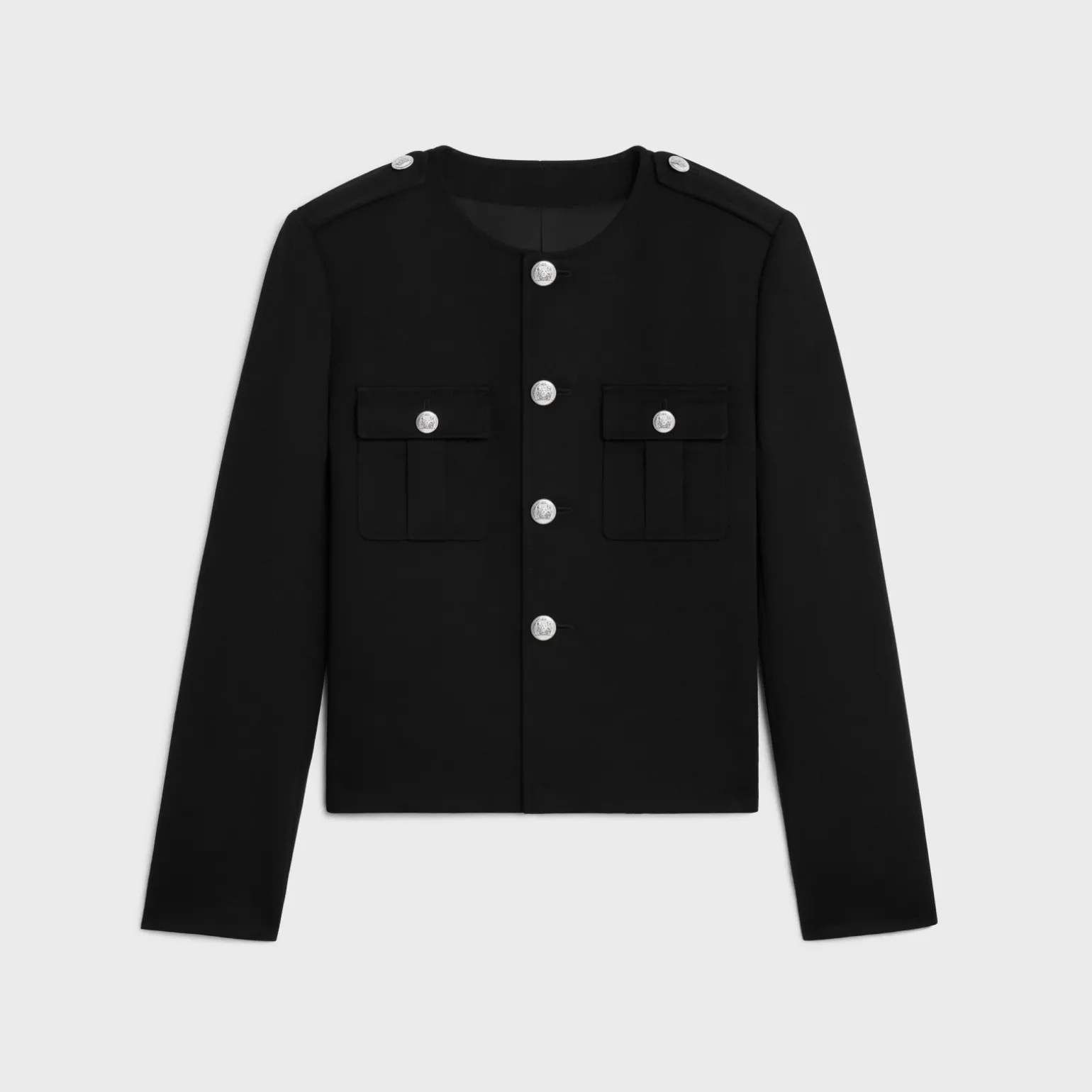 military jacket in diagonal wool