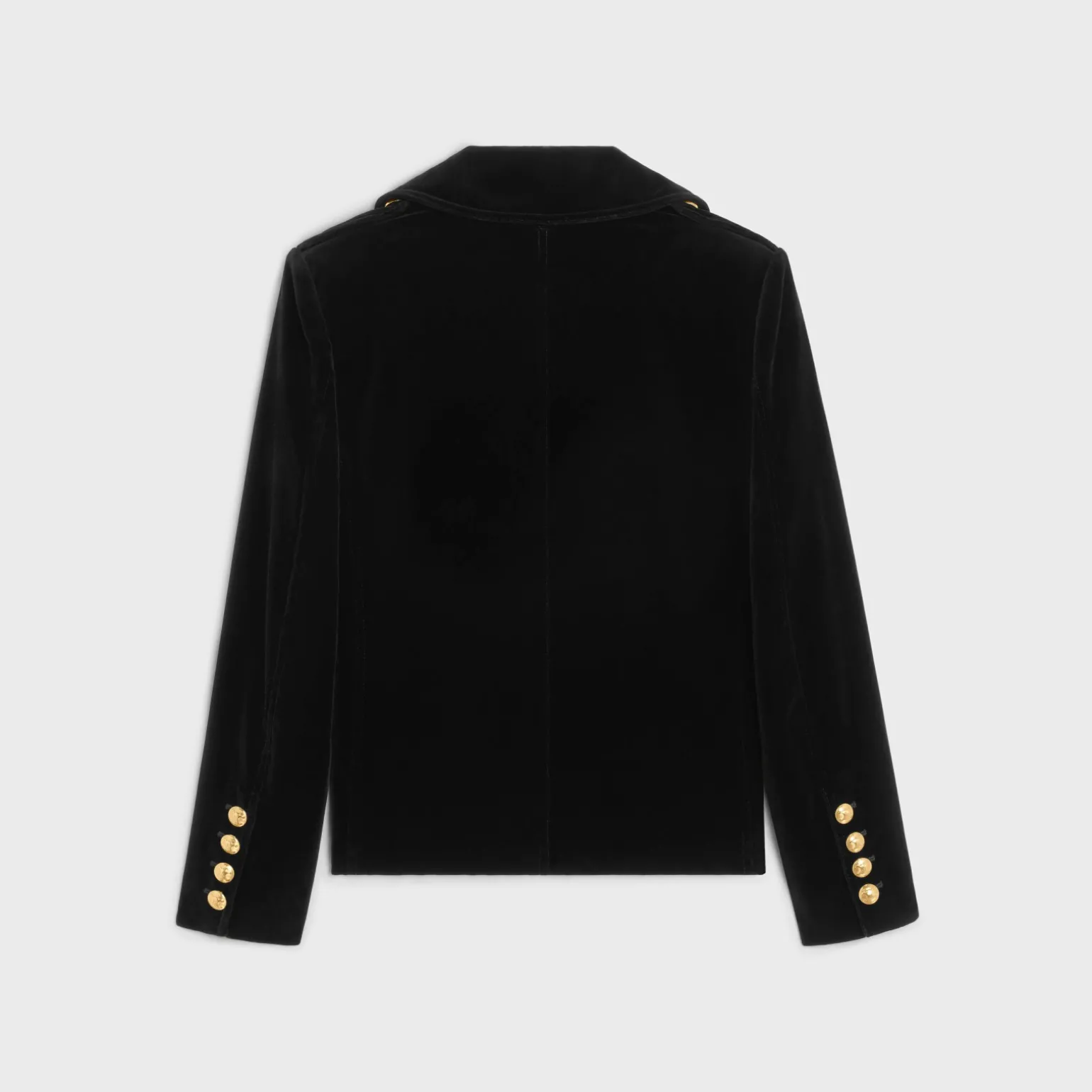 Military peacoat in cotton velvet