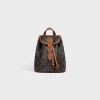 MINI BACKPACK FOLCO in Triomphe Canvas and calfskin