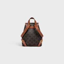 MINI BACKPACK FOLCO in Triomphe Canvas and calfskin