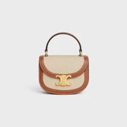 MINI BESACE CLEA in Textile and calfskin