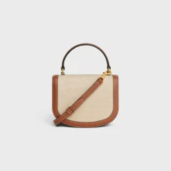 MINI BESACE CLEA in Textile and calfskin