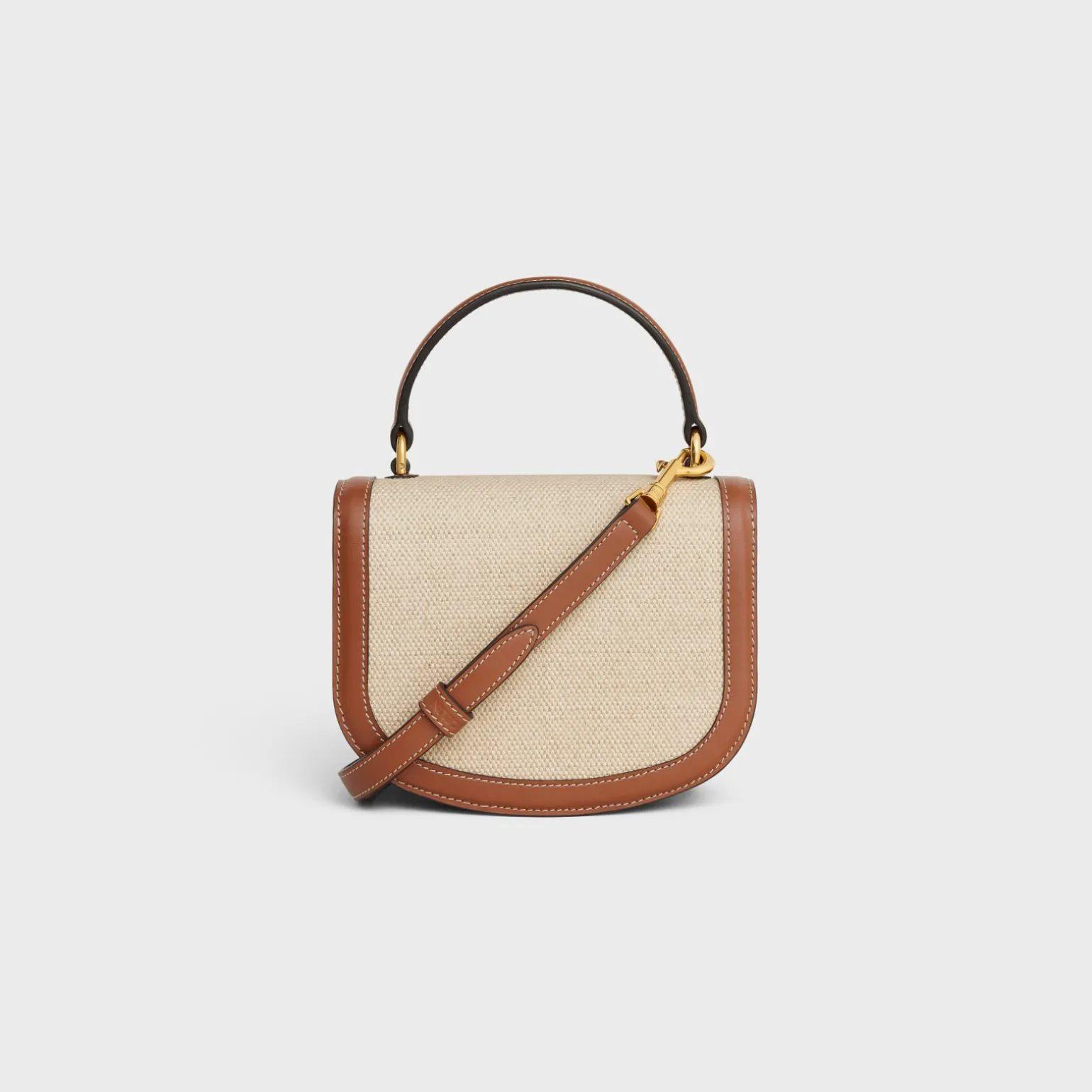 MINI BESACE CLEA in Textile and calfskin