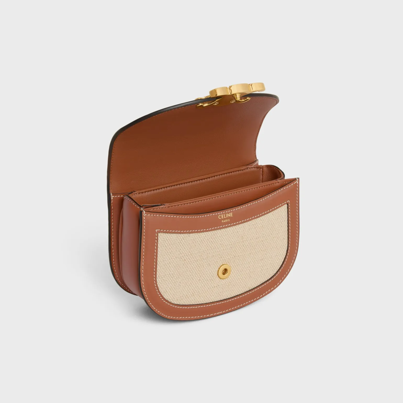 MINI BESACE CLEA in Textile and calfskin