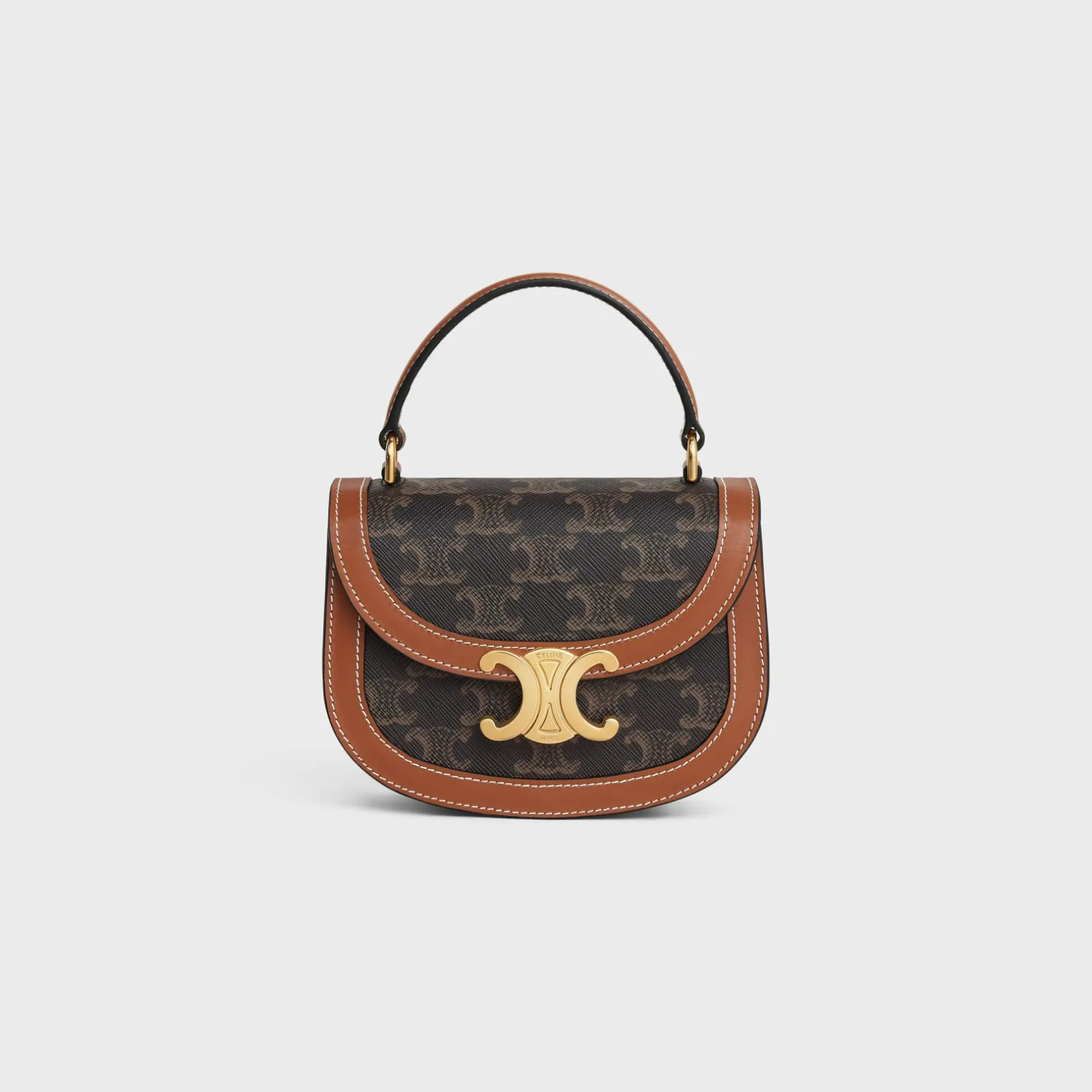 MINI BESACE CLEA in Triomphe canvas and calfskin