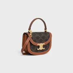 MINI BESACE CLEA in Triomphe canvas and calfskin