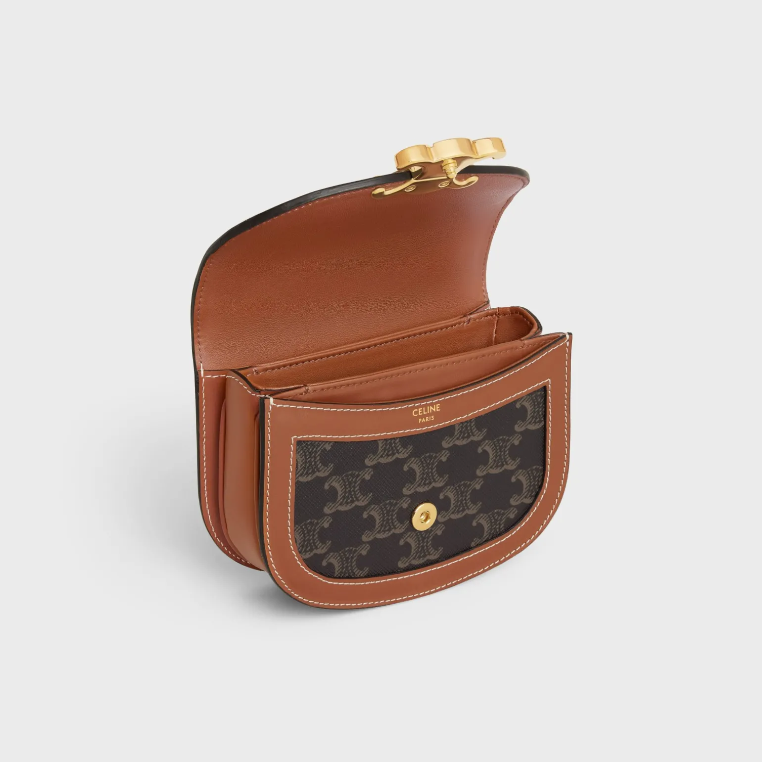MINI BESACE CLEA in Triomphe canvas and calfskin