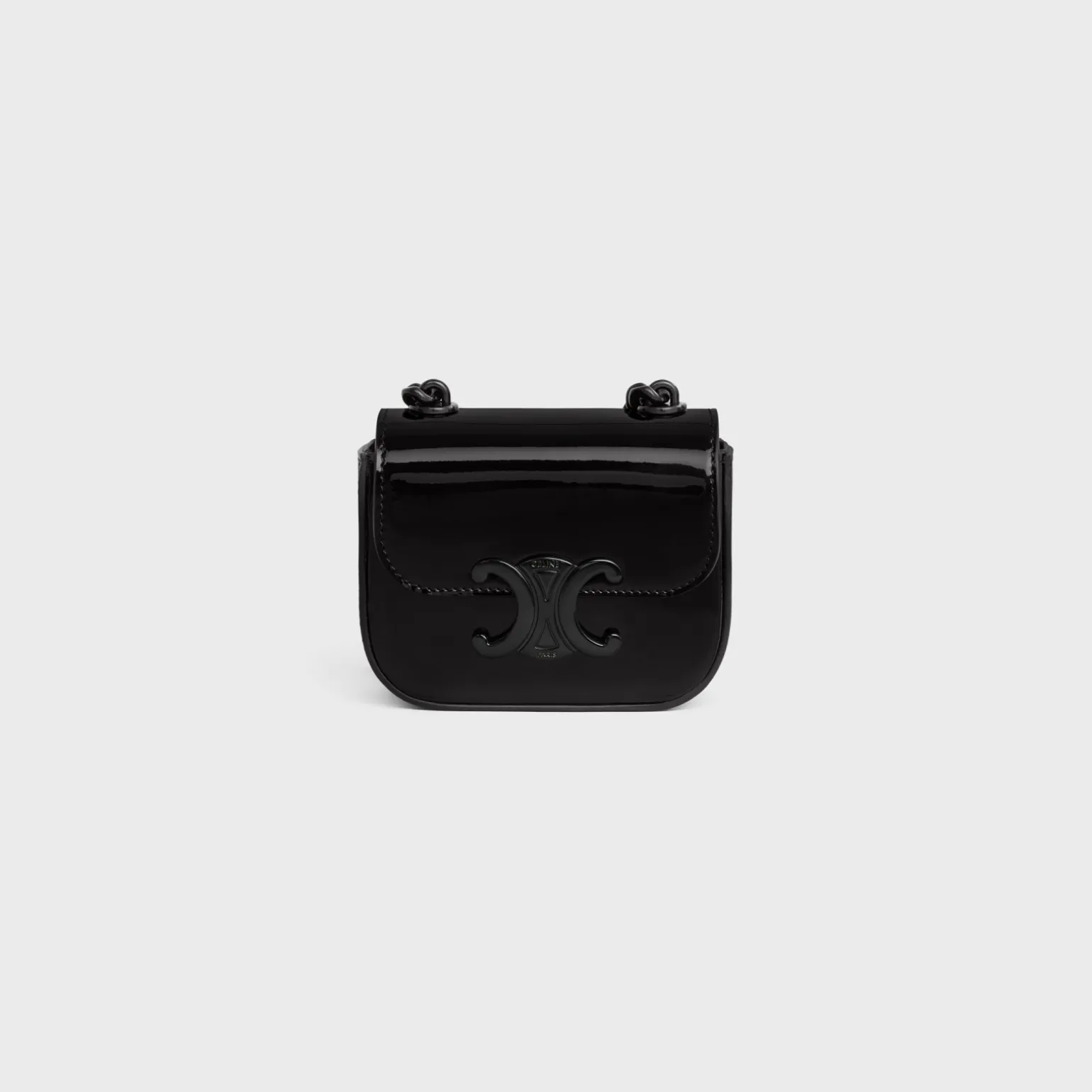 MINI CHAIN CLAUDE in PATENT CALFSKIN