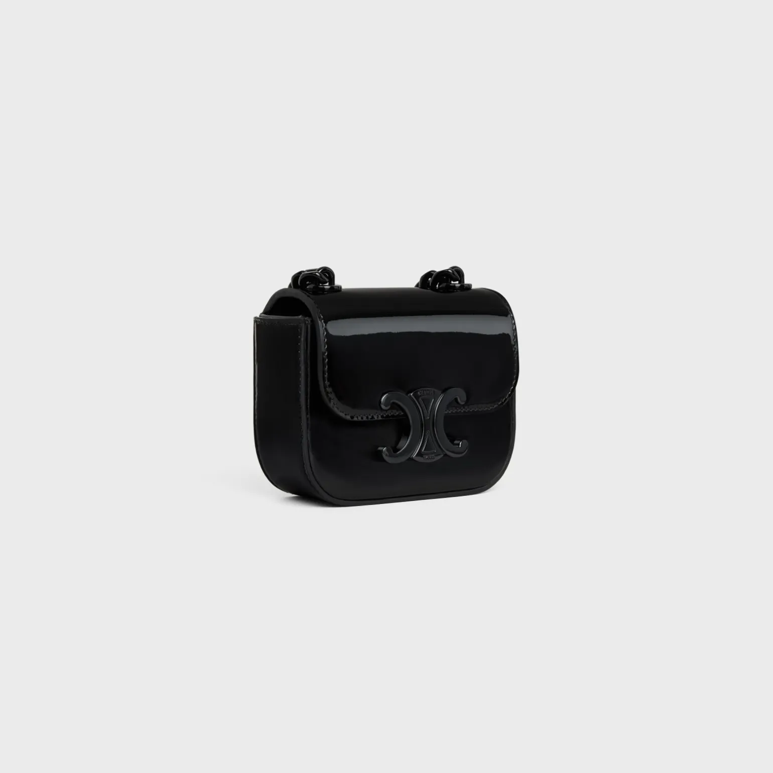 MINI CHAIN CLAUDE in PATENT CALFSKIN