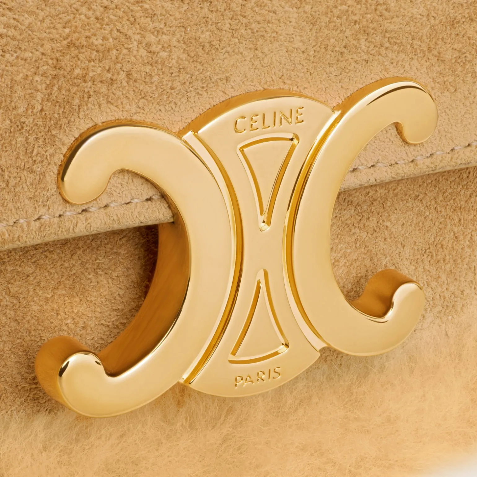 MINI CHAIN CLAUDE in SUEDE CALFSKIN AND SHEARLING