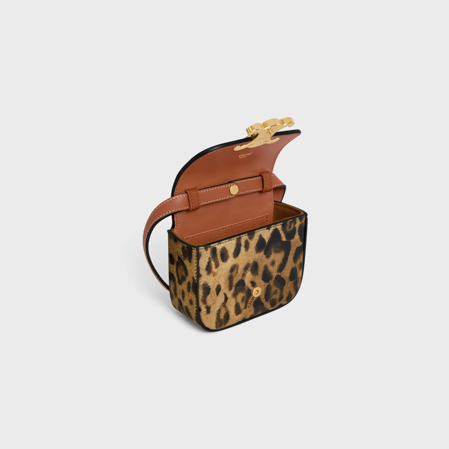MINI CLAUDE in CELINE CANVAS WITH LEOPARD PRINT