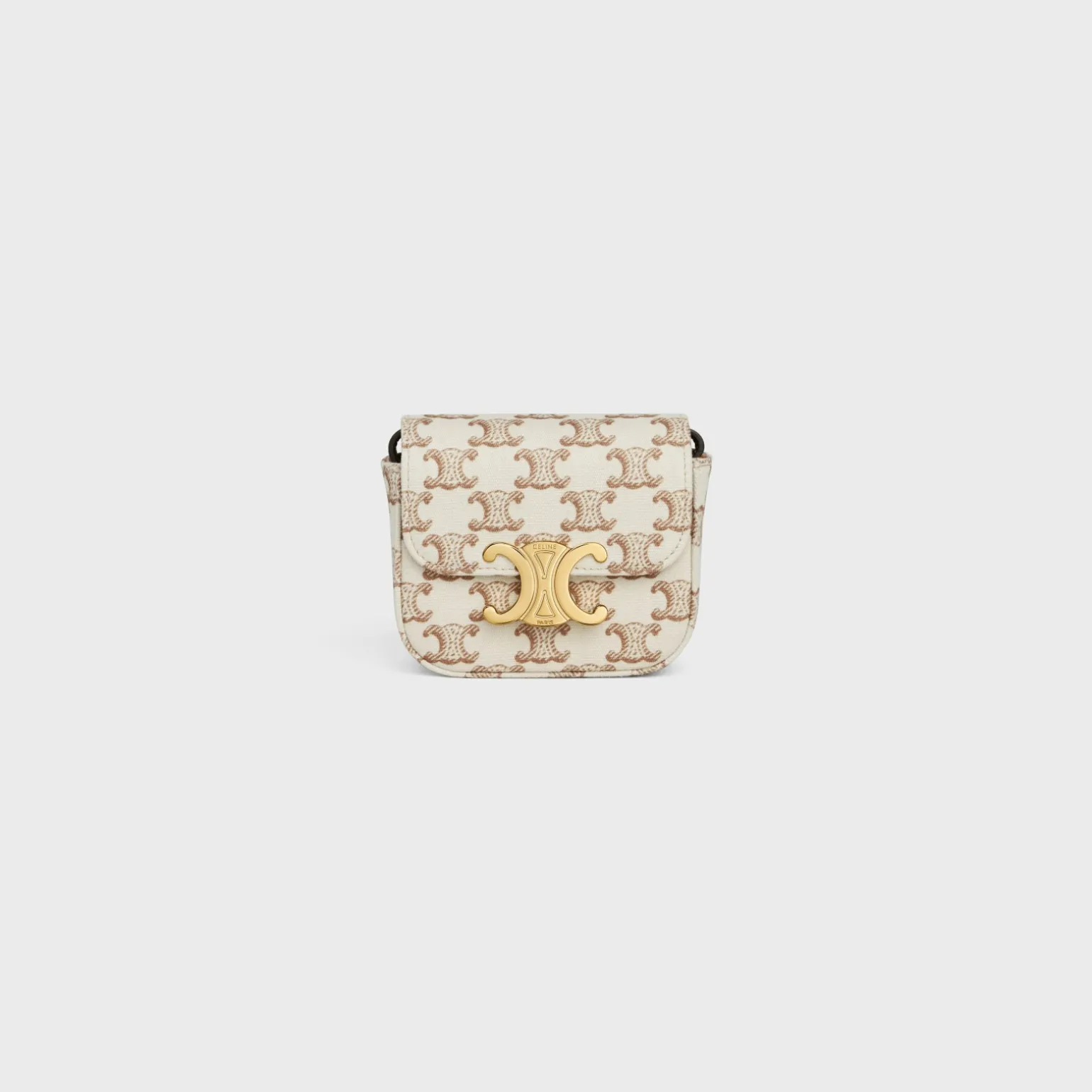 MINI CLAUDE in TEXTILE WITH TRIOMPHE PRINT AND CALFSKIN