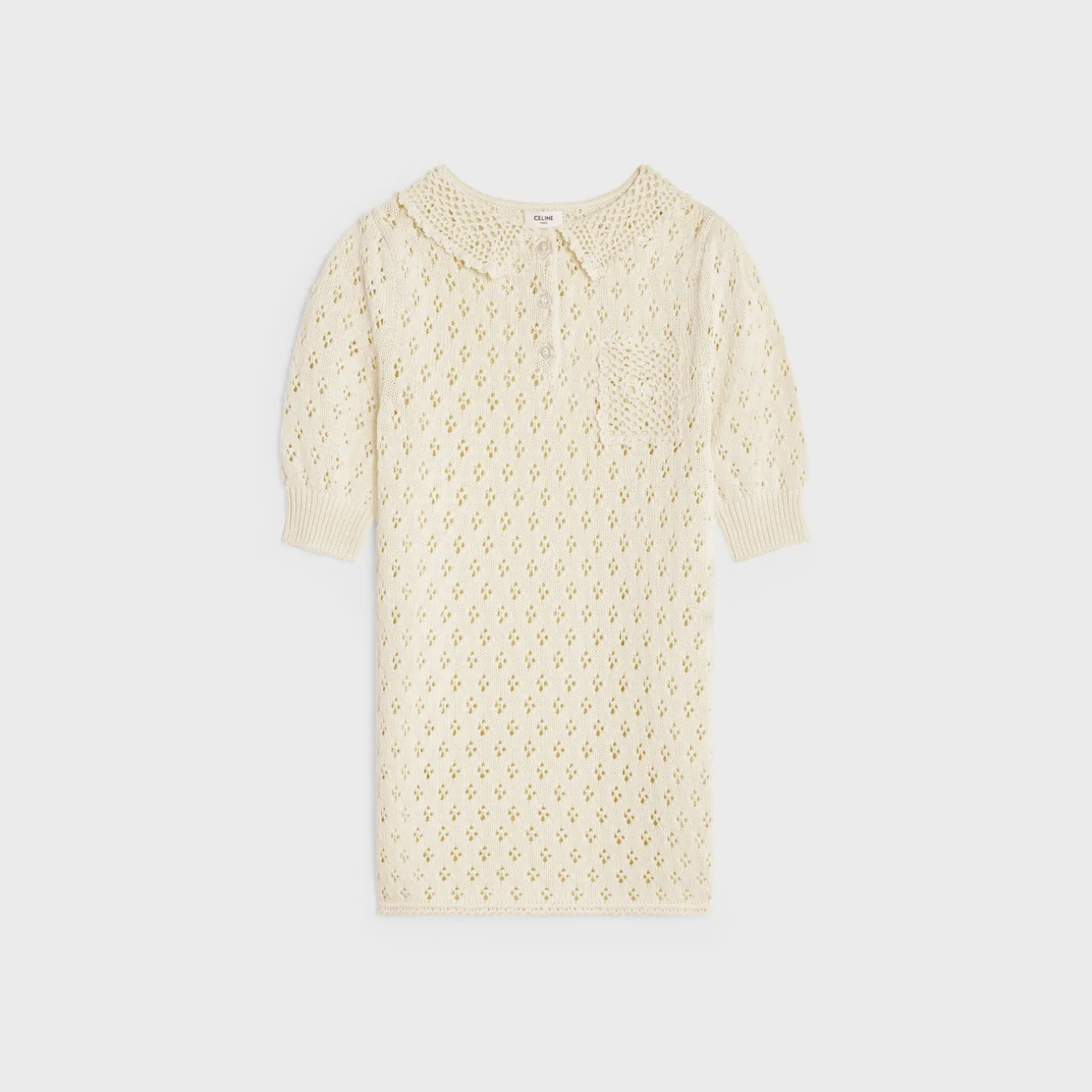 mini dress in pointelle cotton