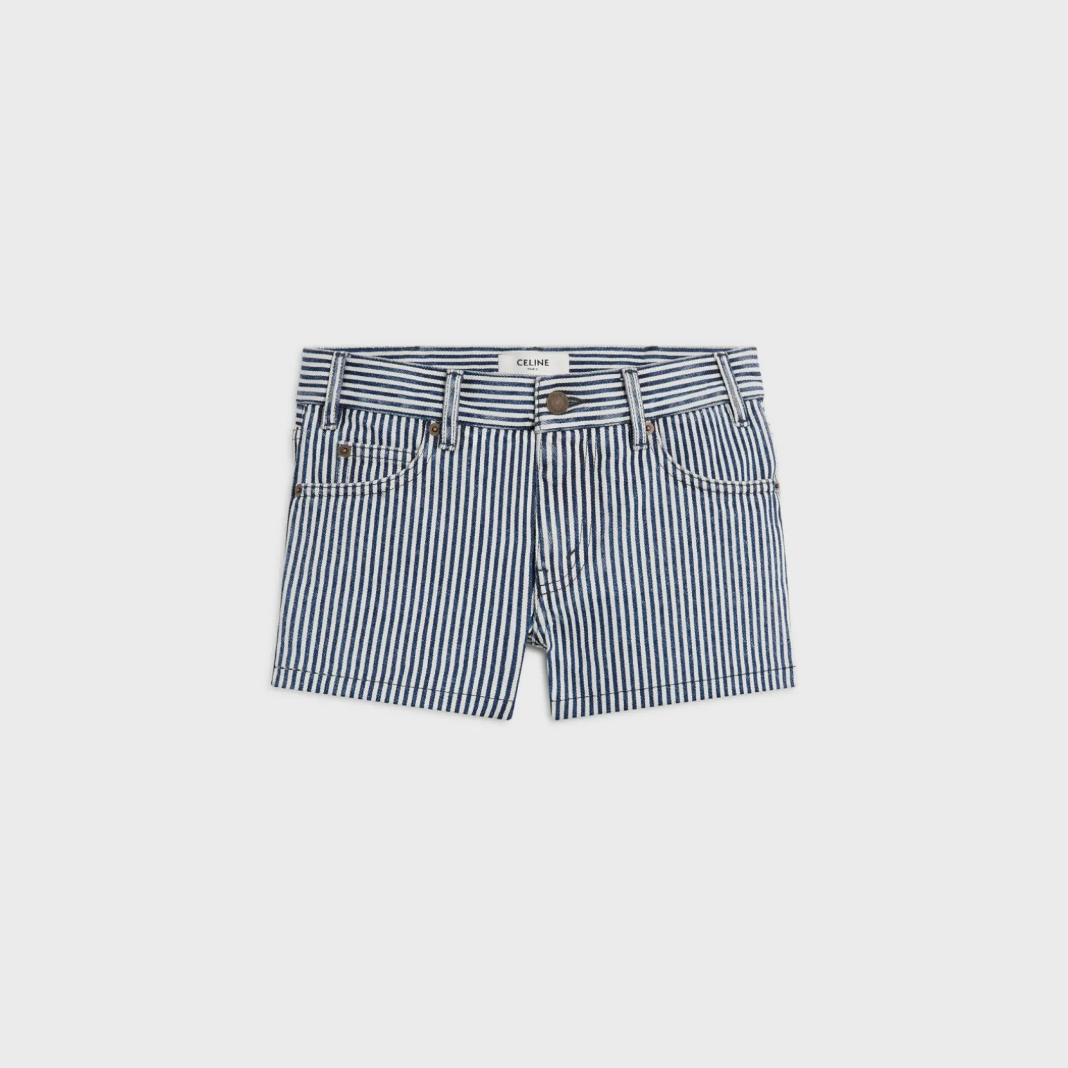 mini shorts in heavy stripe cotton