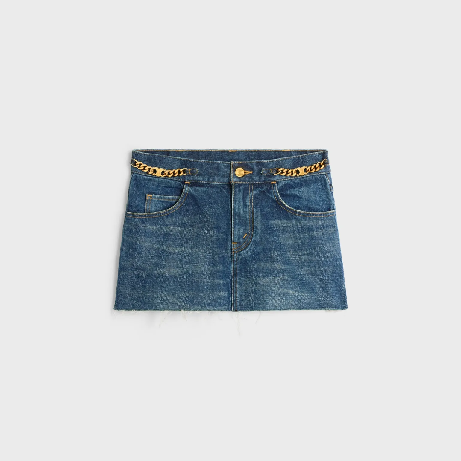 mini skirt in clean dark union wash denim