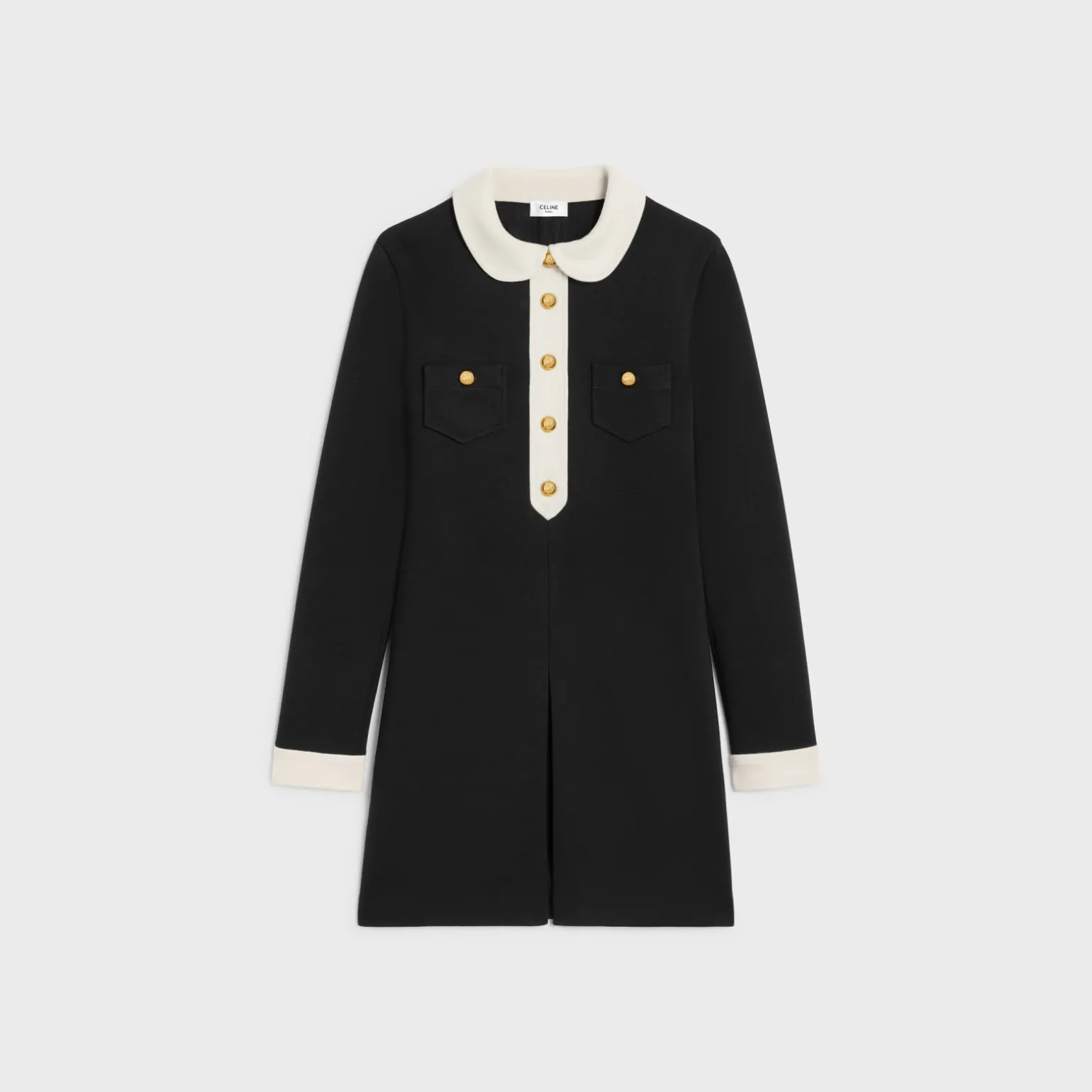 mini trapeze dress in wool jersey