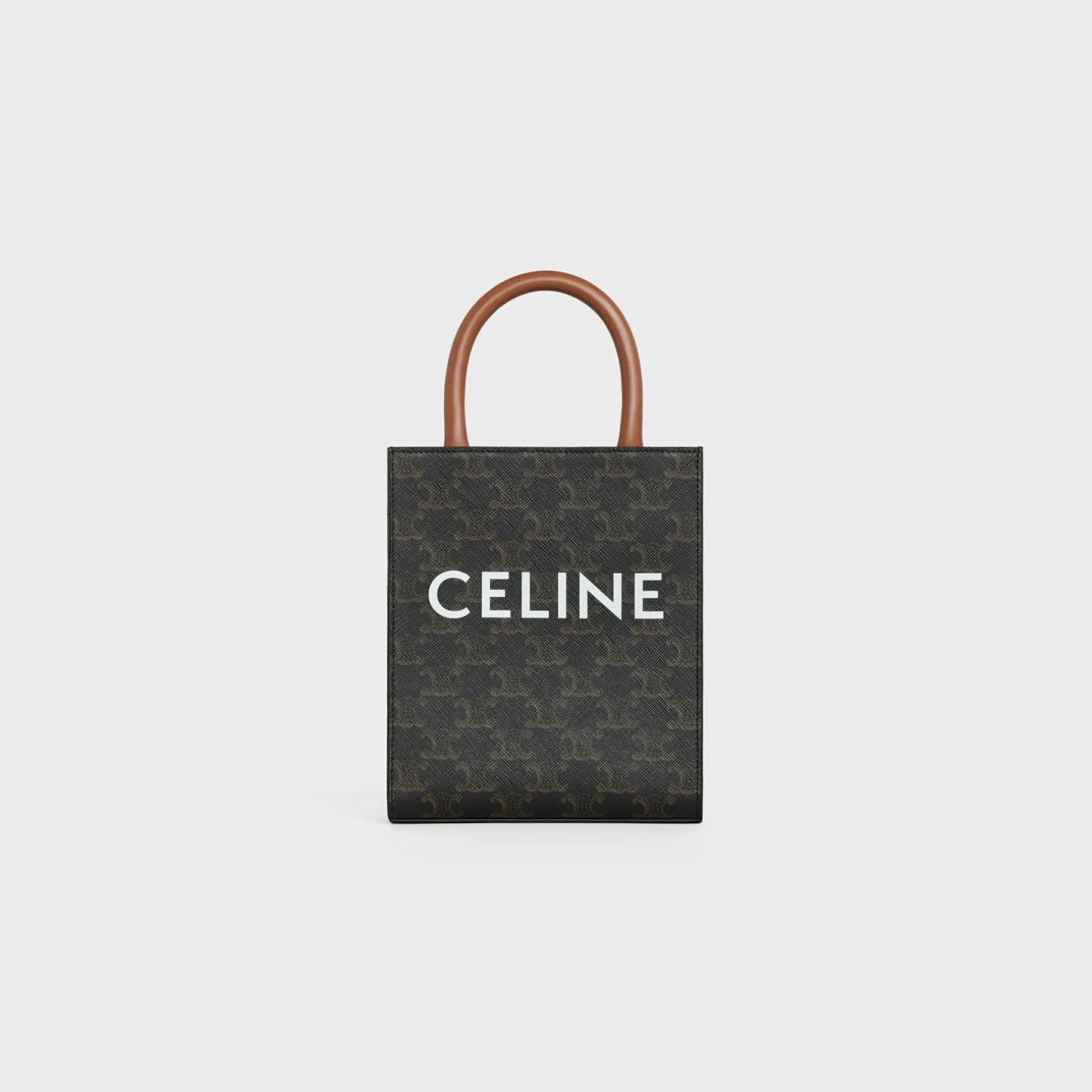 Mini Vertical Cabas in Triomphe Canvas and calfskin with Celine print