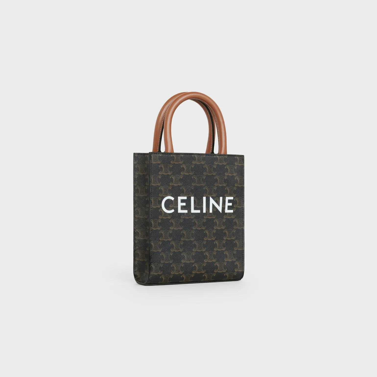 Mini Vertical Cabas in Triomphe Canvas and calfskin with Celine print