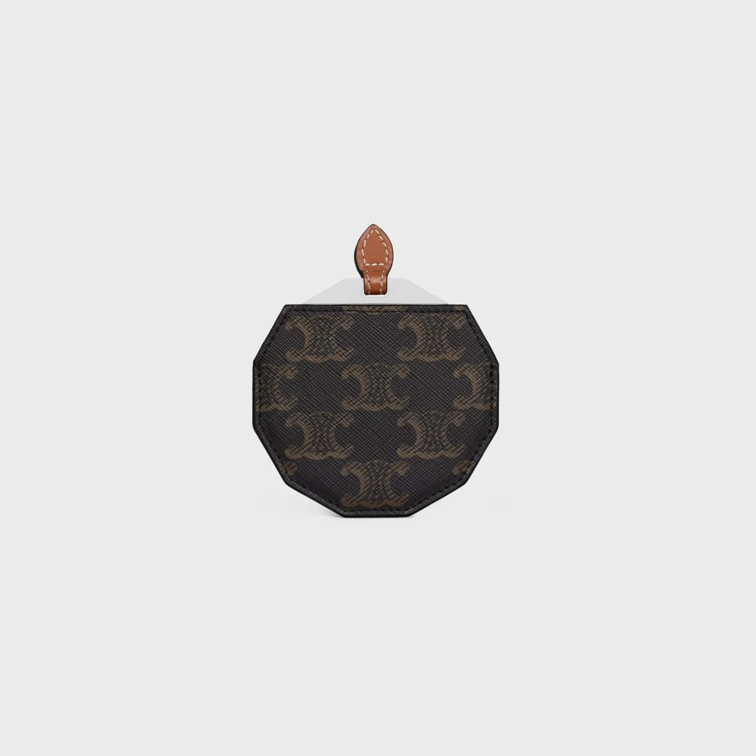 MIRROR WITH POUCH IN TRIOMPHE CANVAS AND CALFSKIN