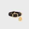 Nano Extra Thin Dog Collar in Sequins and Calfksin