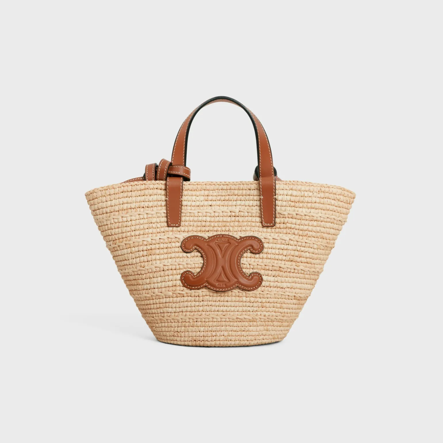 NANO SUPPLE CELINE CLASSIC PANIER in RAFFIA AND CALFSKIN