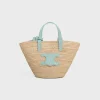 NANO SUPPLE CELINE CLASSIC PANIER in RAFFIA AND CALFSKIN