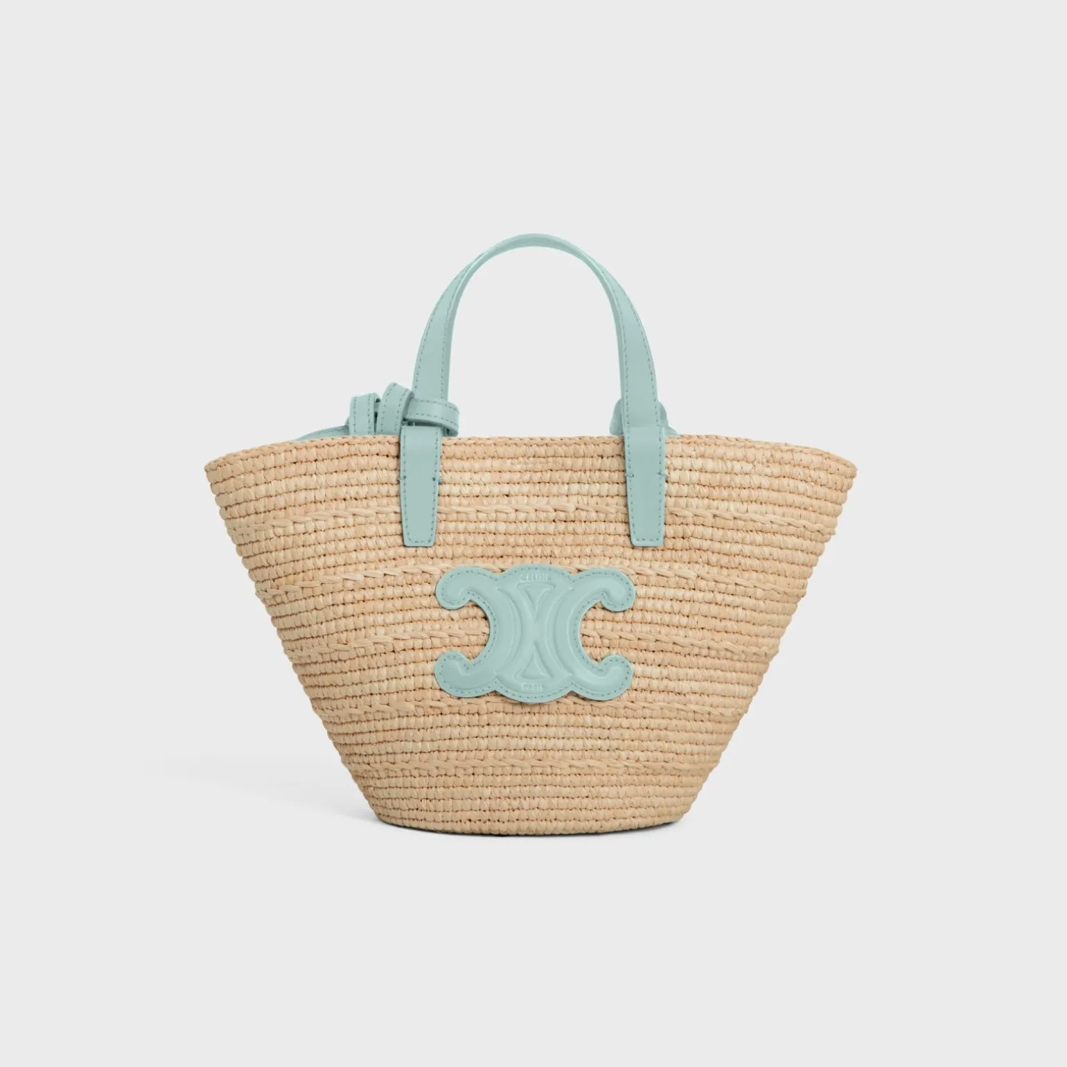 NANO SUPPLE CELINE CLASSIC PANIER in RAFFIA AND CALFSKIN