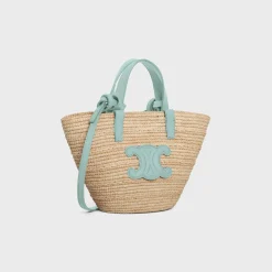 NANO SUPPLE CELINE CLASSIC PANIER in RAFFIA AND CALFSKIN