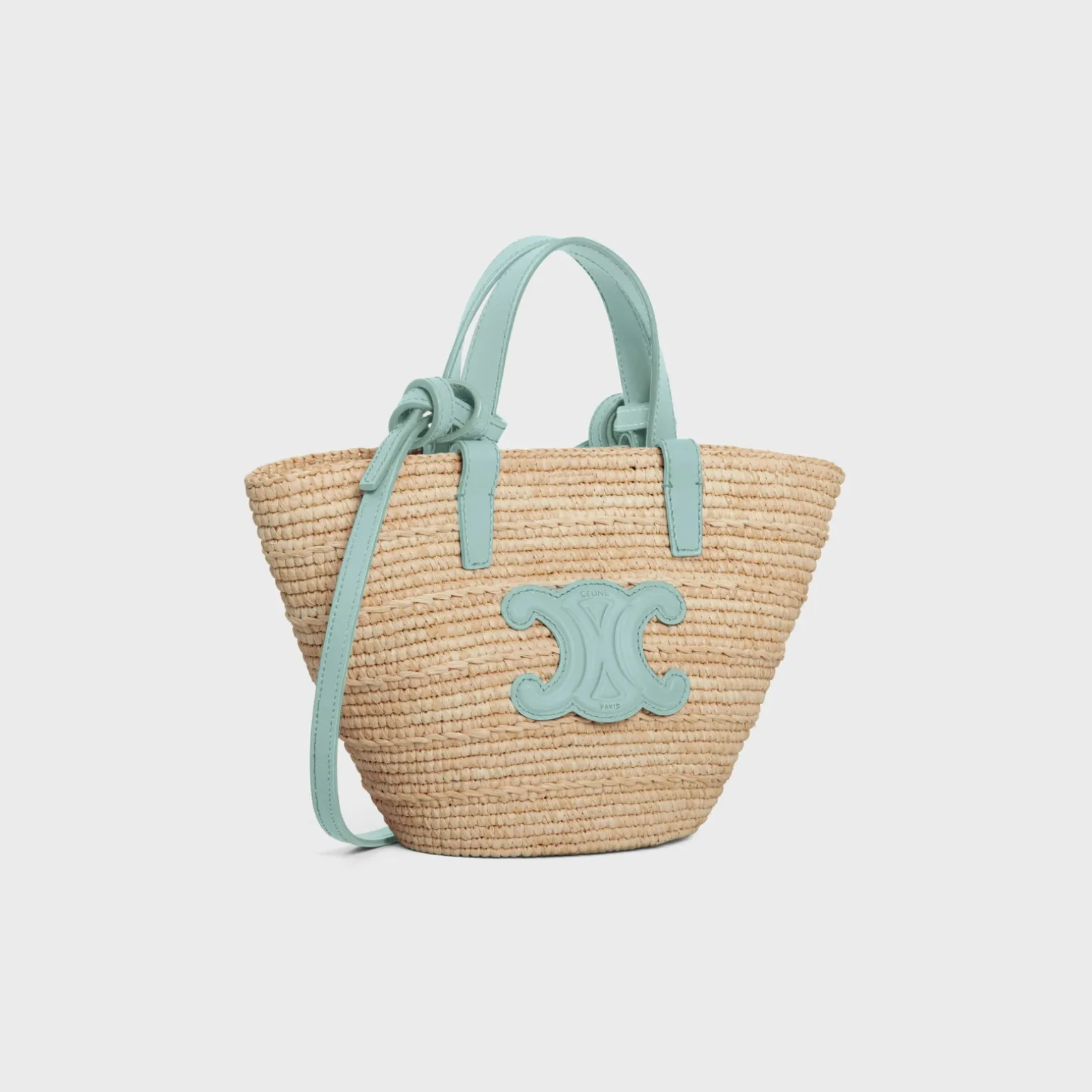 NANO SUPPLE CELINE CLASSIC PANIER in RAFFIA AND CALFSKIN