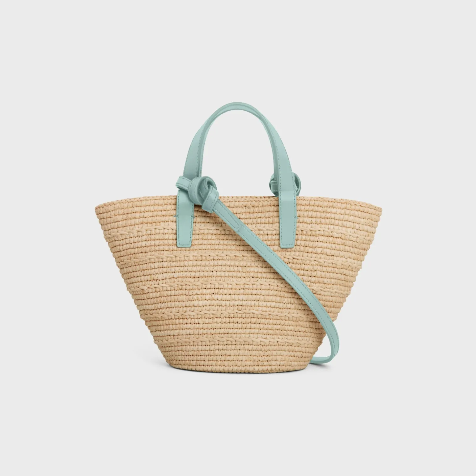 NANO SUPPLE CELINE CLASSIC PANIER in RAFFIA AND CALFSKIN